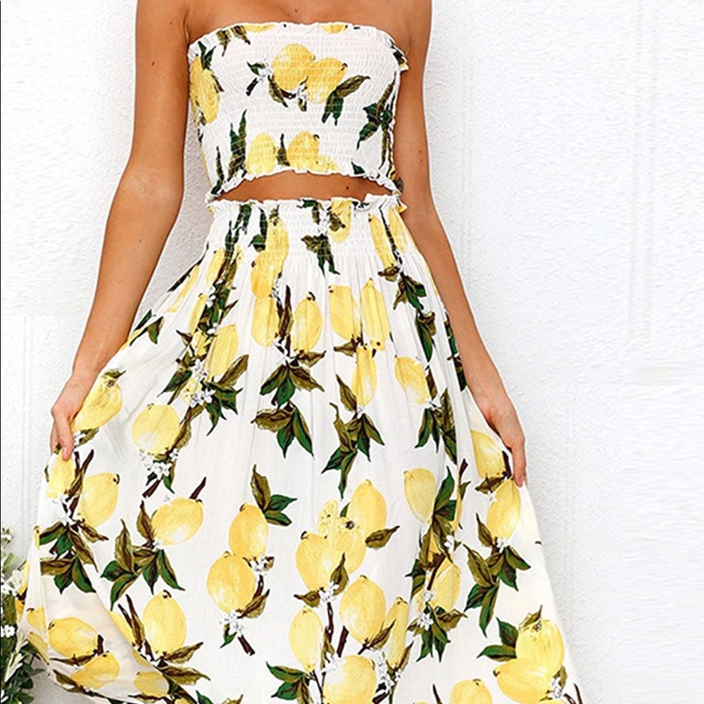 Lemon two piece dress